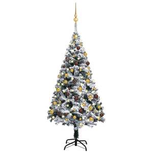 Sapin de Noël artificiel vert pré-éclairé de 47,2 pouces avec ensemble de boules - Product Image 1