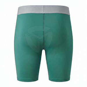 High Quality <b>Men</b> <b>Compression</b> <b>Shorts</b> Mid Waist Elastic Breathable Quick Dry Satin Solid Spandex/Polyester High Street Gray Color - Product Image 2