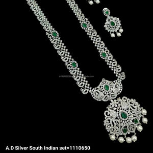 Classic American Diamond <b>Bridal</b> <b>Jewelry</b> <b>Set</b> Two-Piece Necklace and Earrings for Wedding Fashionable Classic Style - Product Image 1