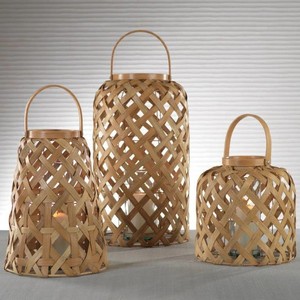 Customised Bamboo Lantern Decorative Gold <b>Rope</b> Hanging Tea <b>Light</b> Candle Vessels Handmade Eco-Friendly Durable Wedding Parties - Product Image 2