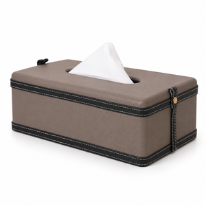 Boîte à mouchoirs en cuir rectangulaire, porte-mouchoirs en gros pour chambre d'hôtel, étui à serviettes en similicuir avec logo personnalisé - Product Image 1