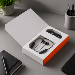 Boîte d'emballage rigide pour électronique en carton recyclé écologique, avec revêtement UV, laminage mat et carton ondulé gaufré - Product Image 5