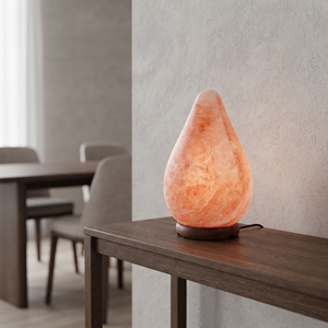 Lampe en sel rose de l'Himalaya sculptée à la main en forme de goutte d'eau, lumière en cristal de sel naturel, décoration intérieure, bien-être - Product Image 5