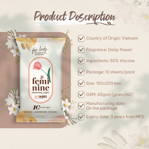 Lingettes féminines jetables Ecowipes de haute qualité en coton non tissé doux pour adultes 15x20cm – Nettoyage et soin de la peau du Vietnam - Product Image 2