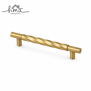 <b>Antique</b> Brass Cylindrical Cabinet Handle with Smooth Finish and Round Bar Design Featuring Minimalist Straight Shape Mounts - Product Image 6