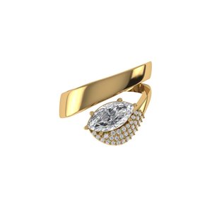 Bague en diamant de laboratoire taille marquise en argent 925, or 9 carats, 14 carats, 18 carats, bagues en diamant pour femme, bague de fiançailles - Product Image 3