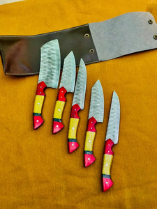 ชุดมีดทำครัวเหล็กดามัสกัส LEGACY BLADES ระดับมืออาชีพ 5 ชิ้น มีดเชฟทำมือ ด้ามไม้ ผลิตโดยโรงงาน OEM - Product Image 1