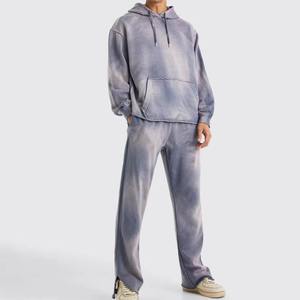 Conjunto de chándal unisex con bolsillos personalizados para hombre, Sudadera con capucha de lana tecnológica de gran tamaño, pantalones apilados para deporte de invierno, personalizable para hombre - Product Image 4