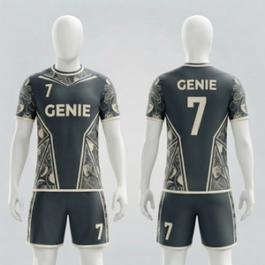 Conjunto de Pantalones Cortos de Secado Rápido y Transpirables para Deportes de Equipo, Uniforme de Fútbol Azul Personalizado Unisex, Uniforme de Fútbol de Poliéster Liso - Product Image 6
