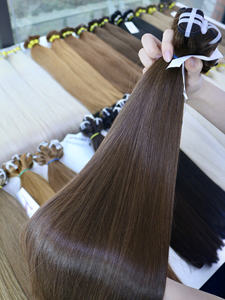 Extensions de cheveux tissées à prix d'usine, cheveux vietnamiens double drawn, 100 grammes, couleurs foncées, 20 pouces - Product Image 2