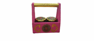 2 Container Metal Dry Fruit <b>Box</b> With Decorative Glass Jars Premium Gift Storage <b>Box</b> For Wedding And Festival - Product Image 2
