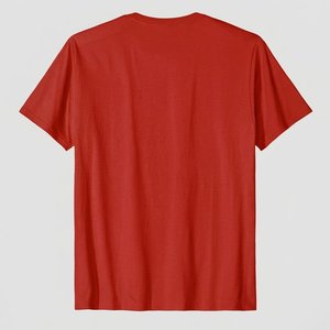 Nuevas llegadas: Camisetas rojas de alta calidad para hombre con logo personalizado, para moda urbana de verano, transpirables, para usar como prenda exterior, con cuello redondo. - Product Image 2