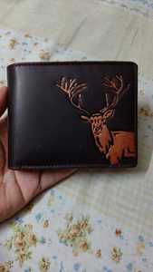Vintage Genuine Leather Zipper Wallet with Eagle Silk Screen Printing <b>Card</b> Holder - Product Image 3