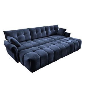 3 Seater Elegant Textured Chenille <b>Sofa</b> Set with 3 Ottomans and <b>Pillows</b> Sturdy Solid Wood Frame for Living Rooms - Product Image 6