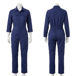 Combinaison de travail pour femmes, bleu marine, tissu en polycoton 250 GSM, vêtements de travail robustes, broderie personnalisée, logo - Product Image 4