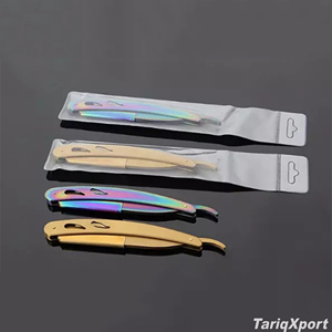 Navaja de Afeitar Profesional para Barbería, Hoja de Acero Inoxidable, Mango de Madera/Acero, Colores Personalizados, Opciones de Logotipo, para Cara y Cuerpo - Product Image 3