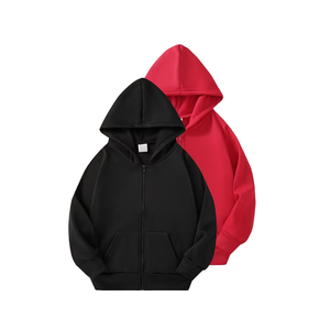 Sweat à capuche unisexe oversize durable avec fermeture éclair, personnalisable, en molleton polyester/coton, coupe classique, effet délavé, pour l'hiver, vente en gros à prix bas - Product Image 1