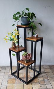 metal plant <b>pot</b> <b>stand</b> multi tier indoor outdoor planter holder rack decorative garden balcony living room stylish plant display - Product Image 3