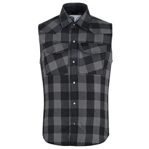 เสื้อเชิ้ตแขนกุดผ้าแฟลนเนลผู้ชายแบบสั่งทำพิเศษ กระดุมติด ทรงเข้ารูป น้ำหนักเบา มีกระเป๋าหน้าอก 2 ช่อง - Product Image 1