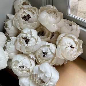VADEE SOLA WOOD FLOWER Bouquet de pivoines artificielles en bois de Sola blanc, artisanat durable fait main, décorations pour mariage et maison - Product Image 4