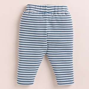 Premium Quality Organic Bamboo Elastane Drawstring Leggings Teal Stripe - Product Image 1
