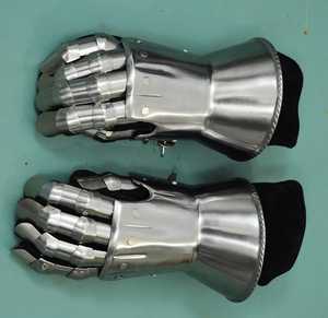 Ensemble de gants de chevalier en acier inoxydable plaqué argent, armure médiévale, costume de cosplay - Product Image 5