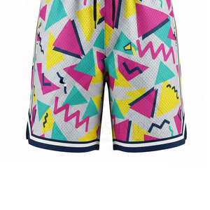 Men's Geometric Pattern <b>Mesh</b> Shorts Drawstring Casual Breathable Polyester Short <b>Pants</b> - Product Image 6