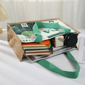 Custom Size Jute Shopping Tote <b>Bag</b> with Screen Printing Service - Product Image 3