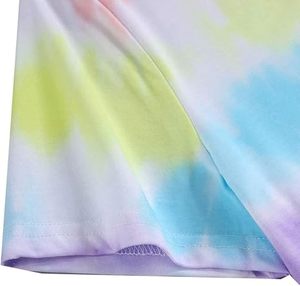 Camisetas de Último Diseño con Estampado Tie Dye, Manga Corta, 100% Algodón, Corte Recortado, Estilo Urbano para Mujer, Transpirables, OEM - Product Image 3