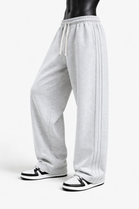 Streetwear <b>Men</b> Casual Canvas Wide Leg Sweatpants Custom Design Elastic Waist <b>Drawstring</b> Fleece Eco-Friendly Custom Baggy <b>Trouser</b> - Product Image 5