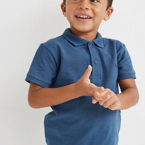 Polo en coton doux pour bébés garçons, vêtements de mode pour enfants, t-shirt uni pour enfants, vente en gros - Product Image 2