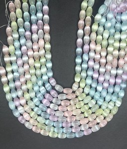 ลูกปัดพลอยเซเลไนต์สีรุ้งธรรมชาติ รูปทรงหลอด สีรุ้งสวยงาม คุณภาพสูง ความยาวเต็มเส้น 15.5 นิ้ว - Product Image 3