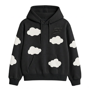 Sudaderas con Capucha Personalizadas con Estampado de Nubes, Oversize, de Algodón FRENCH TERRY, Estilo Casual Urbano, Manga Larga, Venta al por Mayor - Product Image 2