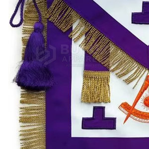 Tabliers de Franc-Maçonnerie Ajustables en Cuir Fait Main de Qualité Supérieure, Brodés avec un Design Cérémonial Distinctif, Épingle de Sécurité Haute Performance, Lavables - Product Image 6