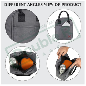 Sac isotherme portable pour aliments, organiseur de repas avec deux poches pour le bureau, l'école, les pique-niques et les voyages en plein air - Product Image 2