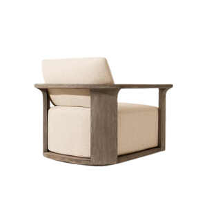 Sillón de Exterior Moderno y Lujoso de Teca Sólida con Asiento Profundo, Resistente a la Intemperie, para Patio, Jardín, Resort, Villa, Hotel, Muebles Comerciales - Product Image 4