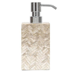 Luxury Herringbone Mother of Pearl Bathroom Accessories <b>Set</b> White MOP Bathroom <b>Sets</b> Elegant <b>Soap</b> Dispenser Premium Home Decor - Product Image 5