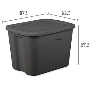 Contenitore di plastica da 18 galloni con coperchio a scatto, grigio, confezione da 8 - Product Image 2