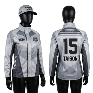 Veste d'entraînement de rugby pour femmes, 240 GSM, polyester interlock premium, vert marine, panneaux blancs, impression par sublimation personnalisée, logo. - Product Image 4