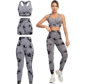 SALSPOR Conjuntos Deportivos de 3 Piezas para Mujer, Leggings Levanta Glúteos con Sujetador Deportivo de Alto Impacto y Pantalones Cortos de Gimnasio - Product Image 1