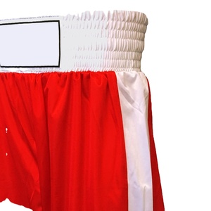 <b>Red</b> White Men's Casual Boxing Shorts Muay Thai Fight Shorts Quick Dry Breathable <b>Silk</b> & Polyester Martial Arts Training Short - Product Image 1