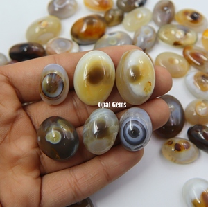 Venta al por mayor de cabujones de ágata natural en forma de ojo, corte ovalado, para meditación y fabricación de joyas - Product Image 2