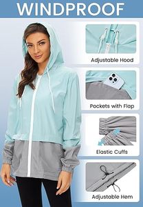 Fabricante de Chaquetas Cortavientos con Bloques de Color OEM, Chaqueta Cortavientos Deportiva Ligera para Mujer, Chaqueta Cortavientos Impermeable con Capucha - Product Image 3