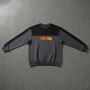 Sweat-shirts d'hiver surdimensionnés à fermeture éclair quart, imprimés sur mesure, avec appliques brodées de haute qualité OEM, 100 % coton, couleur unie - Product Image 1