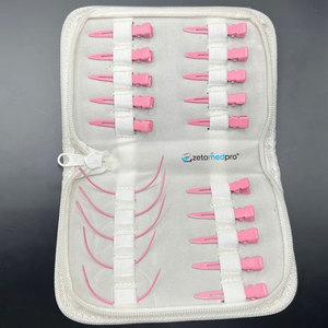 Pinces à cheveux professionnelles en acier inoxydable réutilisables roses avec barrette à griffes pour extensions capillaires, idéales pour les salons de coiffure - Product Image 4