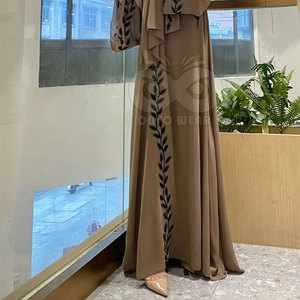 Abaya para mujer estilo Dubái, manga larga, holgada, vestido maxi musulmán, ropa islámica modesta para mujer, logotipo personalizado OEM ODM - Product Image 6