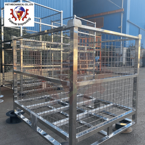 Paleta de alambre apilable plegable de servicio pesado para almacenamiento industrial y fácil gestión de almacén - Product Image 1