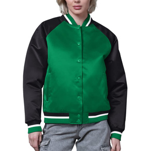 <b>Women's</b> Varsity <b>Jacket</b> <b>Navy</b> Gray Full Sleeve Button Up Contrast Color Solid Pattern Polyester Woven Autumn Style - Product Image 5