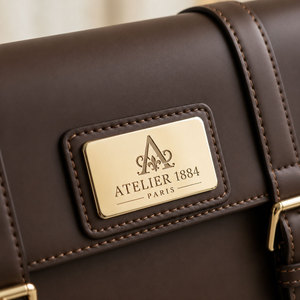 Custom Metal Handbag <b>Label</b> | Polished Stainless Steel Emblem | 3M Adhesive Leather Bag Badge | Handbag Brand OEM Logo - Product Image 1