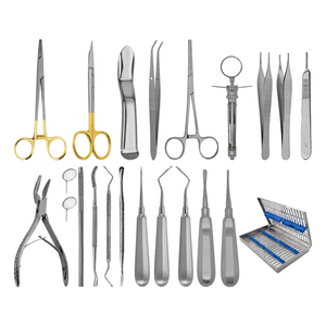 Kit de 20 Instrumentos Dentales para Cirugía Oral con Casete de Esterilización, Juego de Instrumentos Quirúrgicos Dentales de Acero Inoxidable de Grado Alemán - Product Image 1